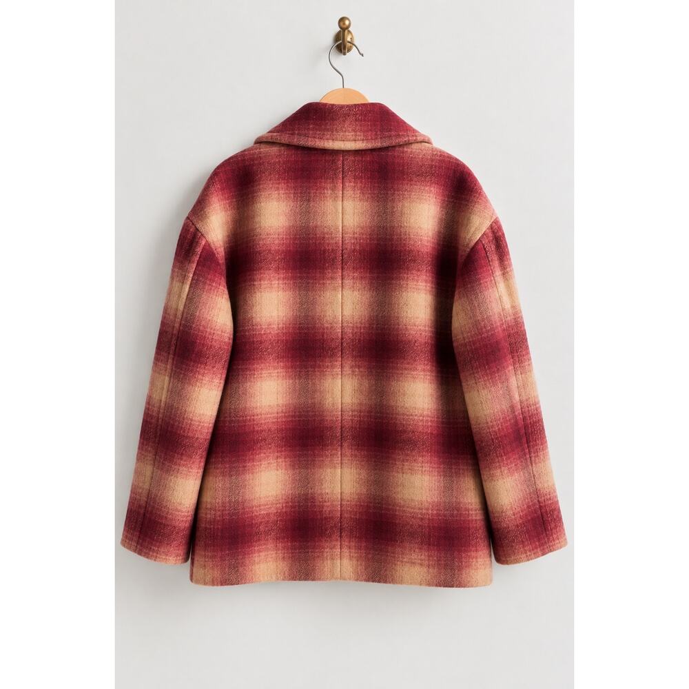 Madewell Brushed Double-Breasted Short Coat in Dorinda Plaid Wool Alpaca NWT - Picture 4 of 10